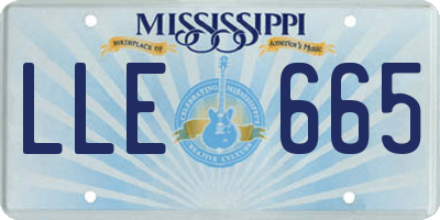 MS license plate LLE665