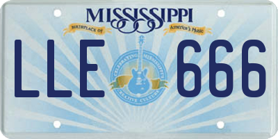 MS license plate LLE666
