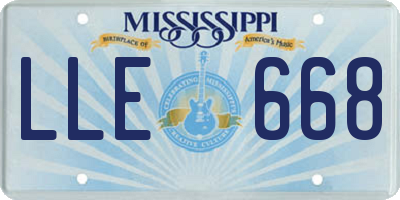 MS license plate LLE668