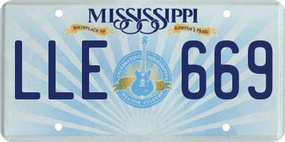 MS license plate LLE669