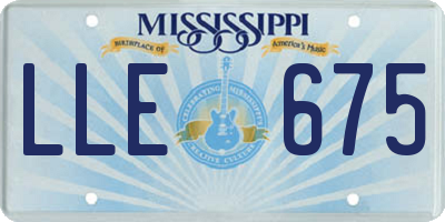 MS license plate LLE675