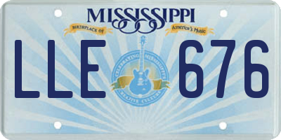 MS license plate LLE676