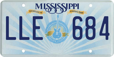 MS license plate LLE684