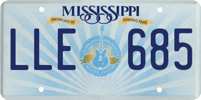 MS license plate LLE685
