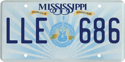 MS license plate LLE686