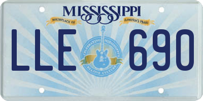 MS license plate LLE690