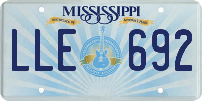 MS license plate LLE692