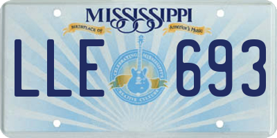 MS license plate LLE693