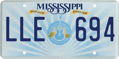 MS license plate LLE694