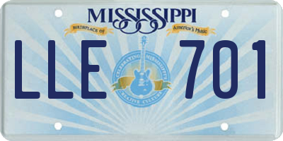 MS license plate LLE701