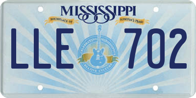 MS license plate LLE702