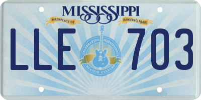 MS license plate LLE703