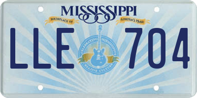 MS license plate LLE704