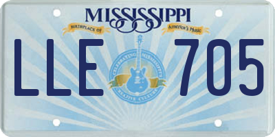MS license plate LLE705