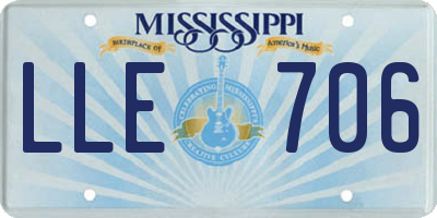 MS license plate LLE706