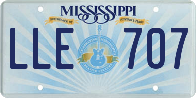 MS license plate LLE707