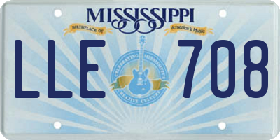 MS license plate LLE708