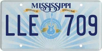 MS license plate LLE709