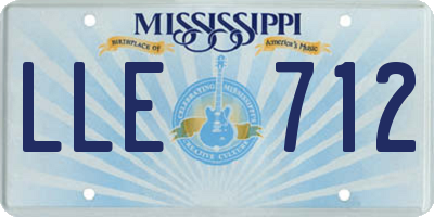 MS license plate LLE712