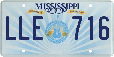 MS license plate LLE716
