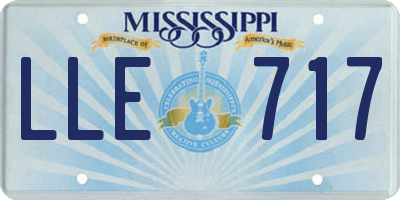 MS license plate LLE717