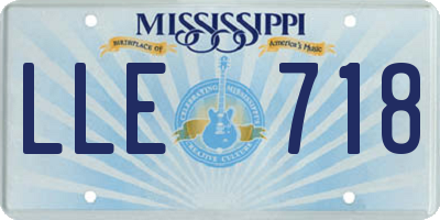 MS license plate LLE718