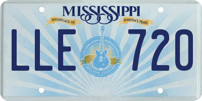 MS license plate LLE720