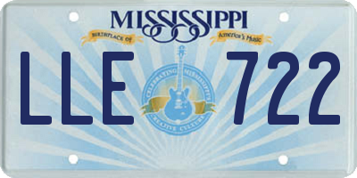 MS license plate LLE722