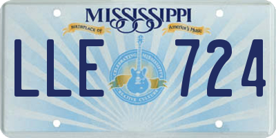 MS license plate LLE724