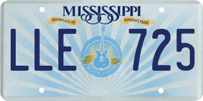 MS license plate LLE725