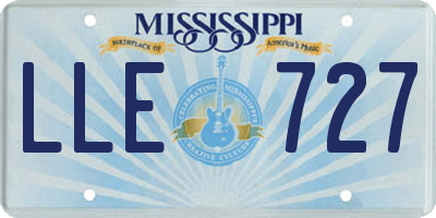 MS license plate LLE727