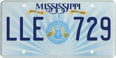 MS license plate LLE729