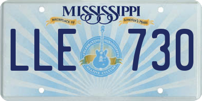 MS license plate LLE730