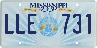 MS license plate LLE731