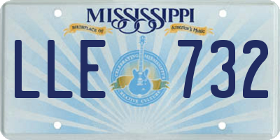 MS license plate LLE732