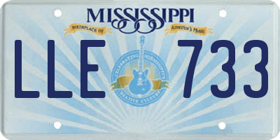 MS license plate LLE733