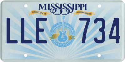 MS license plate LLE734