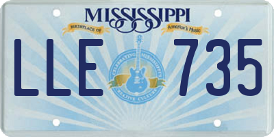 MS license plate LLE735