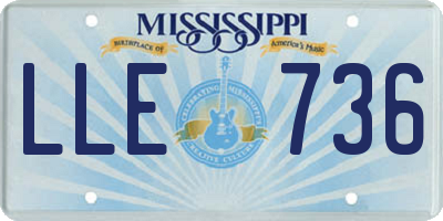 MS license plate LLE736
