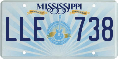 MS license plate LLE738