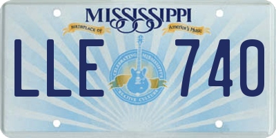 MS license plate LLE740