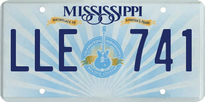 MS license plate LLE741