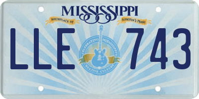 MS license plate LLE743