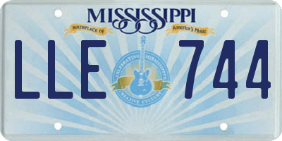 MS license plate LLE744