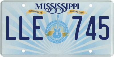 MS license plate LLE745