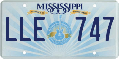 MS license plate LLE747