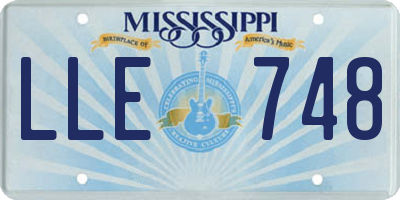 MS license plate LLE748