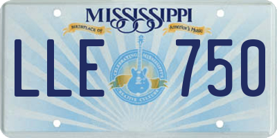MS license plate LLE750