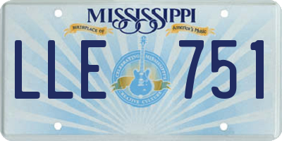 MS license plate LLE751