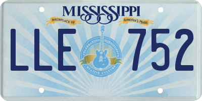 MS license plate LLE752